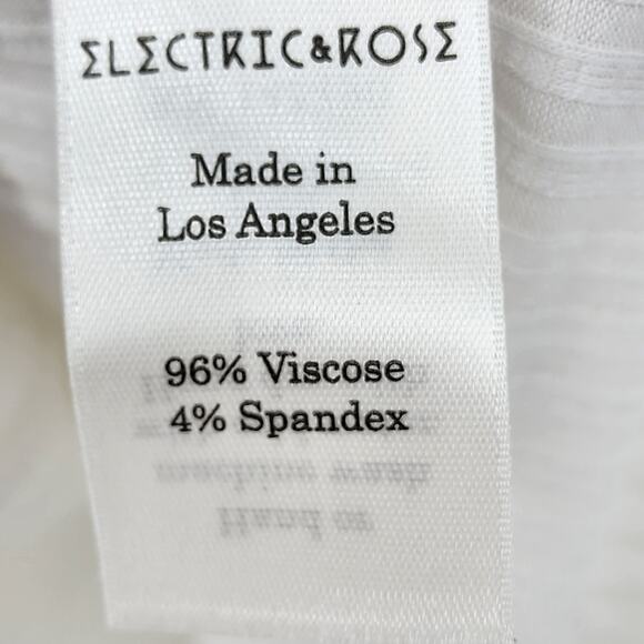 Electric & Rose Jersey Ribbed White Tank Top Deep V Back Size Small NWT - Picture 5 of 7